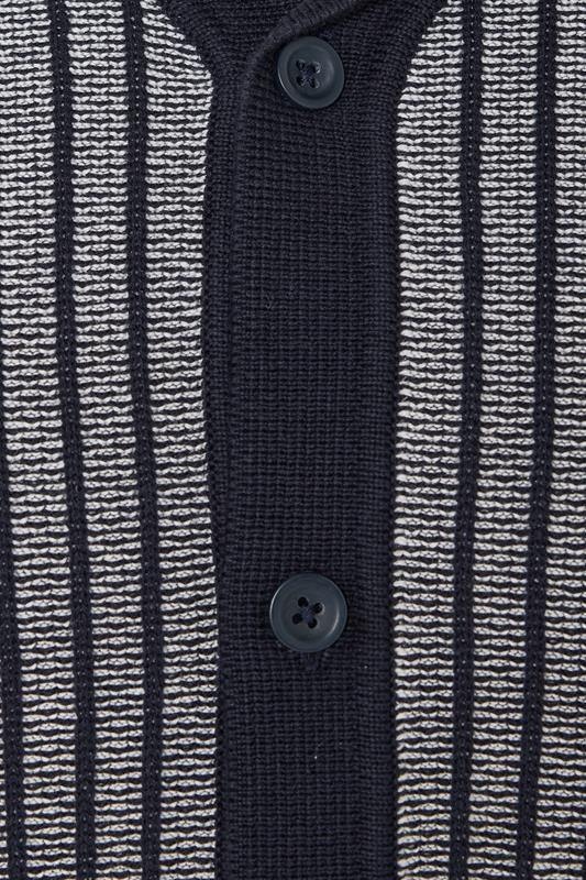 BadRhino Big & Tall Navy Blue Knitted Stripe Shirt | BadRhino 8