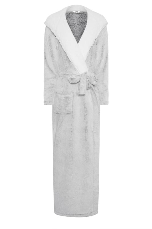 LTS Tall Grey Contrast Hood Maxi Dressing Gown | Long Tall Sally 6