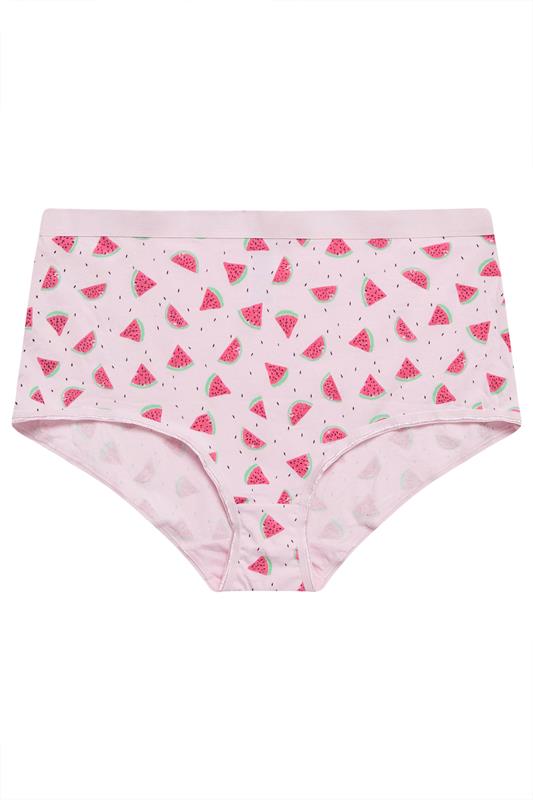 YOURSET 5 PACK Plus Size Pink Watermelon Print Full Briefs | Yours Clothing 6