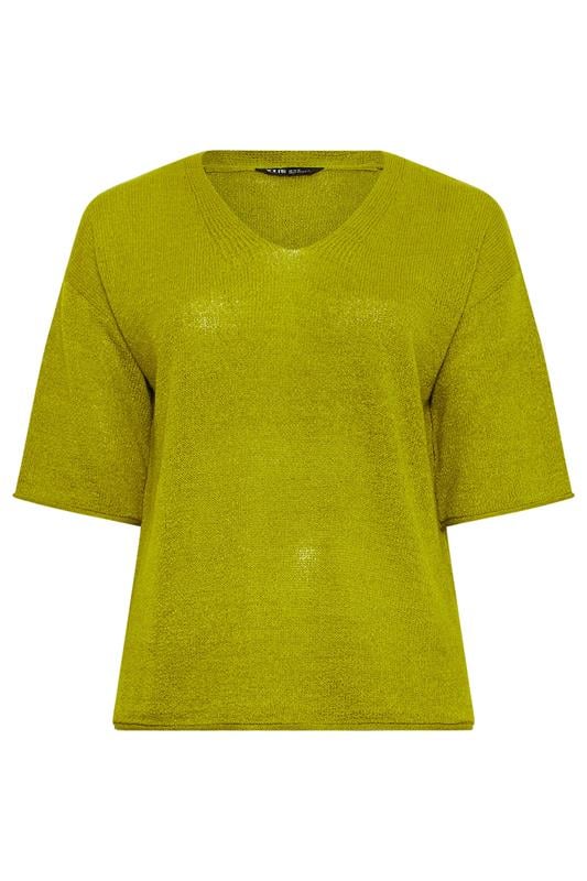 YOURS Plus Size Green Knitted T-Shirt | Yours Clothing 6