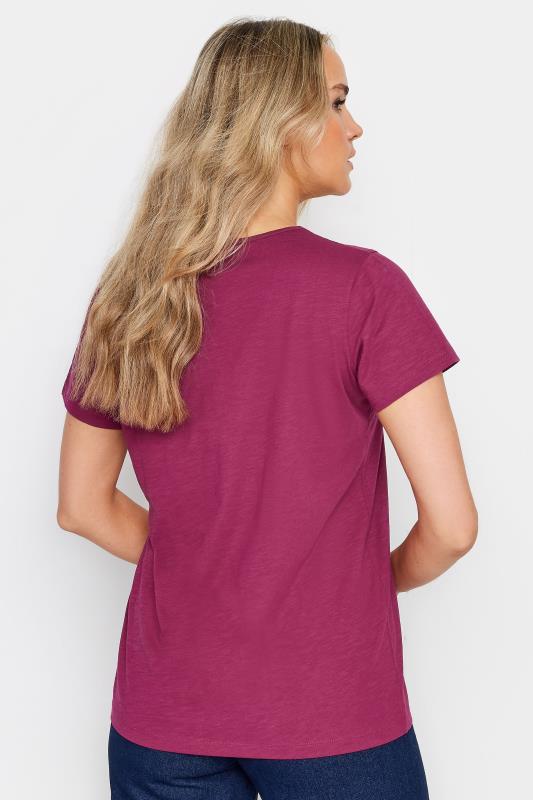 LTS Tall Womens Berry Red V-Neck T-Shirt | Long Tall Sally 3