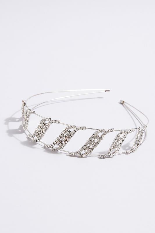 Silver Tone Diamante Double Headband_B.jpg