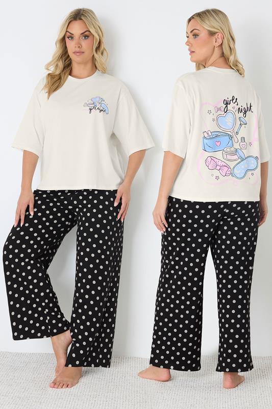  YOURS Ensemble de pyjama ivoire à pois « Girls Night »