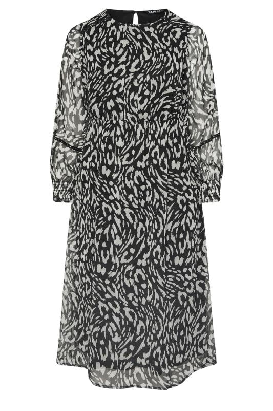 YOURS Plus Size Black Leopard Print Chiffon Midaxi Dress | Yours Clothing  5