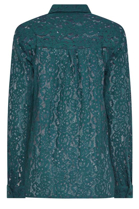 LTS Tall Teal Blue Lace Detail Blouse | Long Tall Sally  7