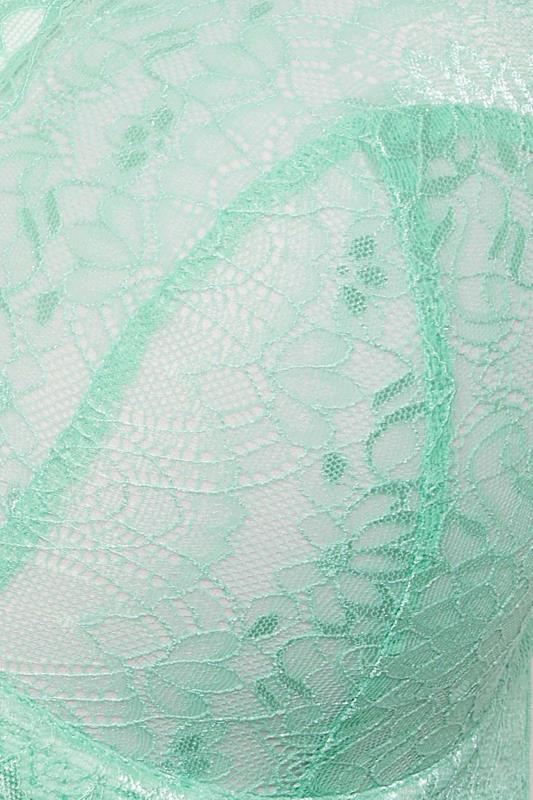 Plus Size YOURS Mint Green Lace Padded Underwired Bra | Yours Clothing  3