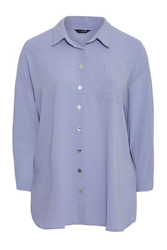 Plus Size Curve Purple Button Through Shirt | Yours Clothing  5