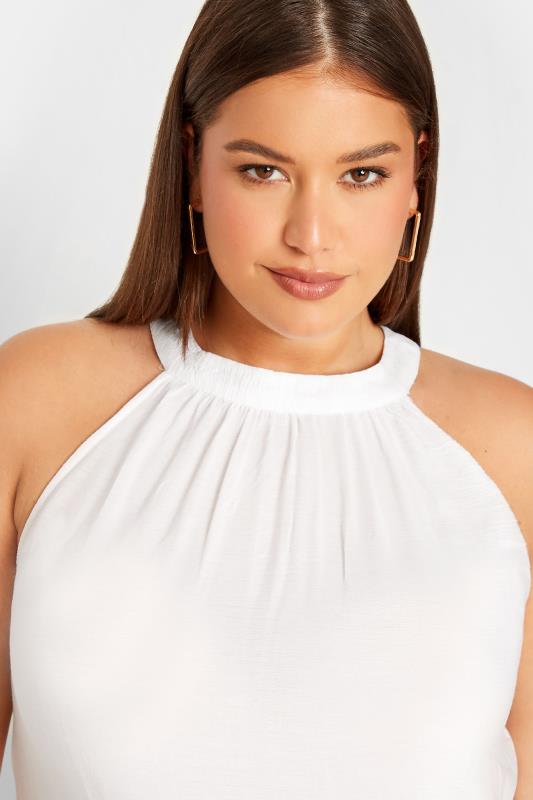 LTS Tall Women's White Broderie Anglaise Halter Neck Top | Long Tall Sally 4