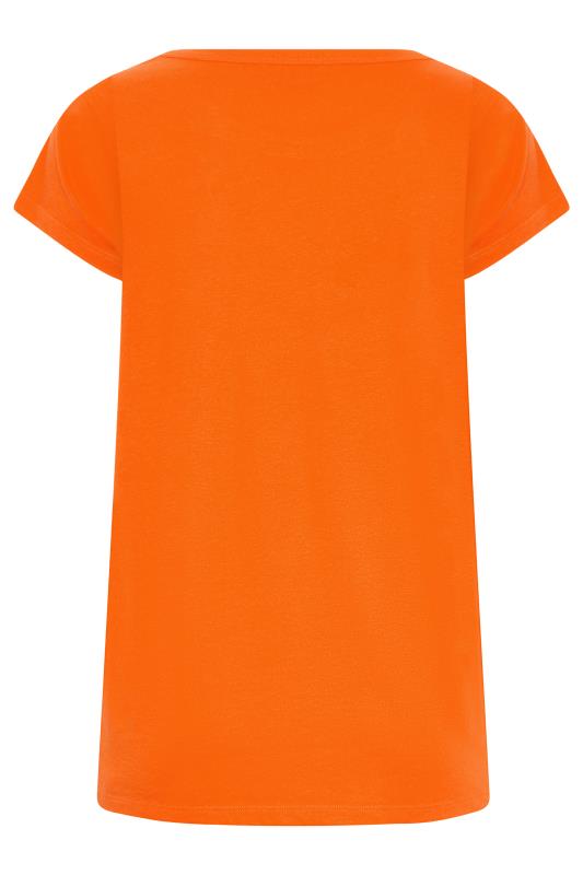 YOURS Curve Plus Size Orange Basic T-Shirt | Yours Clothing  6