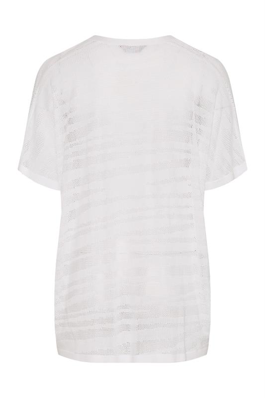 Plus Size White Stripe Short Sleeve Cardigan | Yours Clothing  7