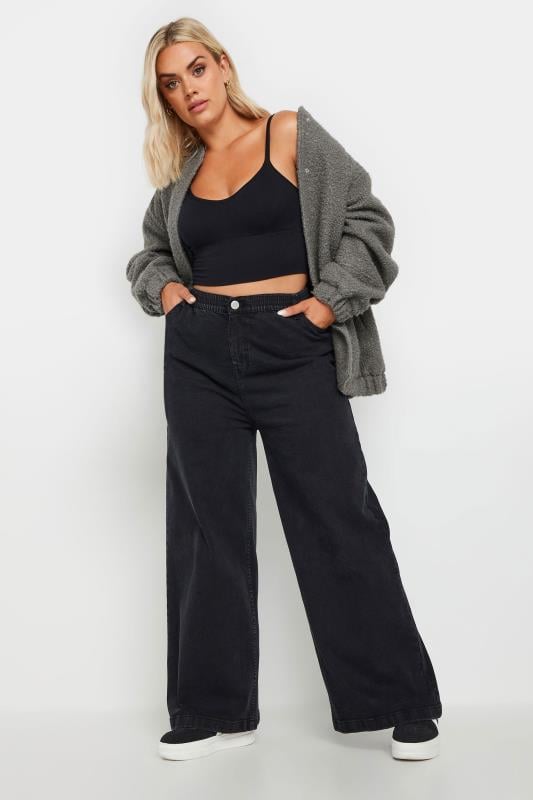 YOURS Plus Size Black Wide Leg Slouchy Jeans Yours Clothing