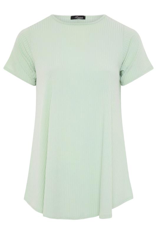 LIMITED COLLECTION Curve Sage Green Rib Swing Top 5