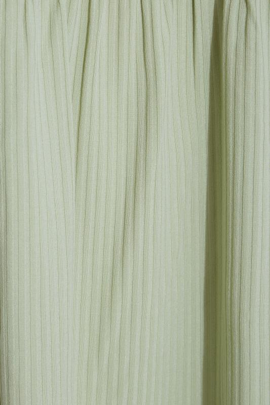 LIMITED COLLECTION Curve Light Green Ribbed Smock Top 4
