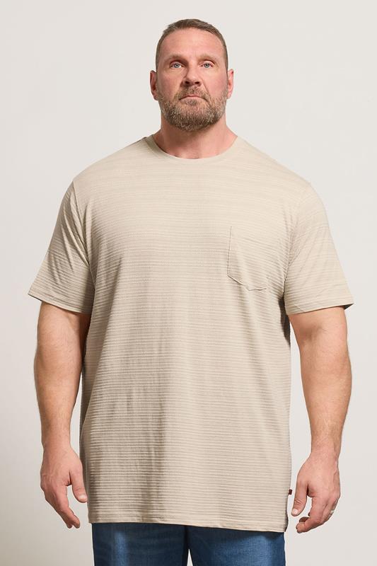  D555 Big & Tall Stone Brown Jacquard T-Shirt