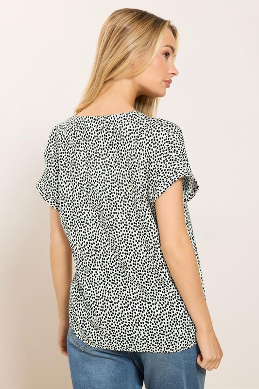 M&Co White & Black Spot Print Blouse | M&Co 2