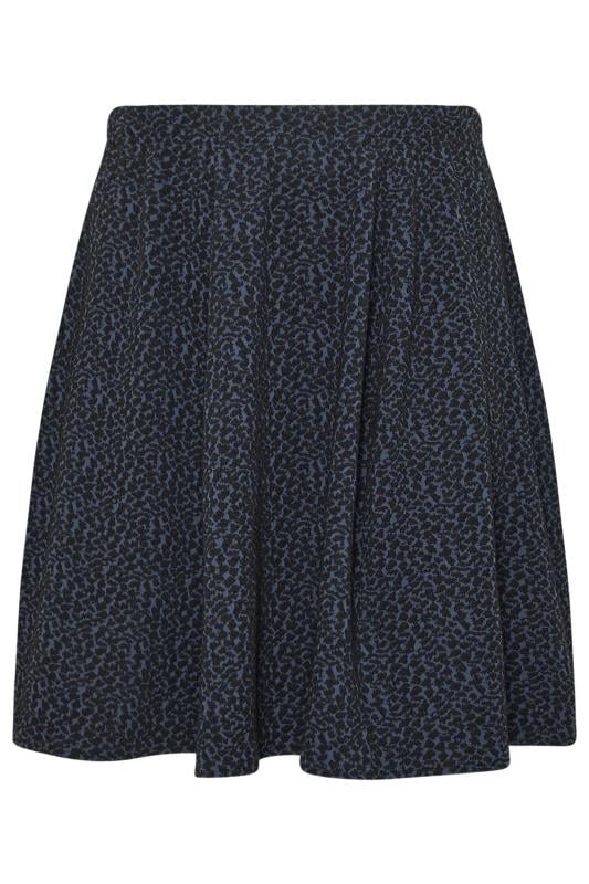 YOURS Plus Size Charcoal Grey Leopard Print Pleat Skirt | Yours Clothing  5