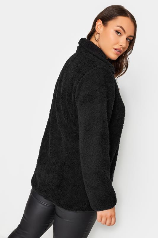 YOURS LUXURY Plus Size Black Faux Fur Toggle Jacket | Yours Clothing 3
