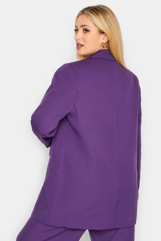 Plus Size Purple Tailored Blazer | Yours Clothing 4