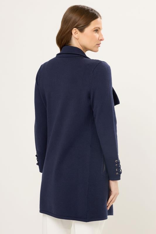 STAR Navy Blue Zip Detail Cardigan | StayByJM 2