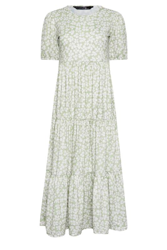 PixieGirl Sage Green Ditsy Tiered Maxi Dress | PixieGirl 5