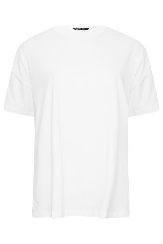 LIMITED COLLECTION Curve White Oversized Side Split T-shirt | Yours Clothing 7