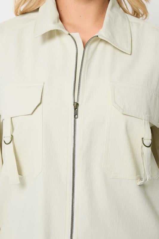 YOURS Plus Size Ivory White Utility Shacket | Yours Clothing 6