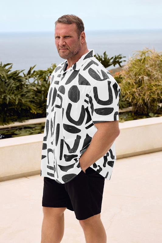  BadRhino Big & Tall Black Abstract Print Shirt