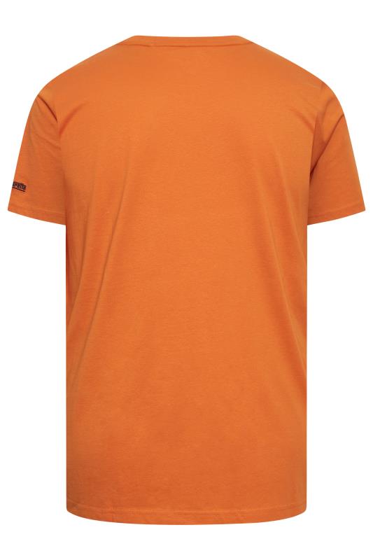 LAMBRETTA Big & Tall Plus Size Orange 'A Way Of Life' Slogan T-Shirt | BadRhino  4