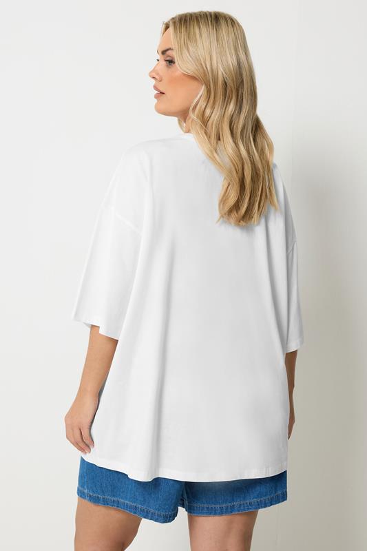 YOURS Plus Size Cream 'Rio' Abstract Boxy T-Shirt | Yours Clothing 4