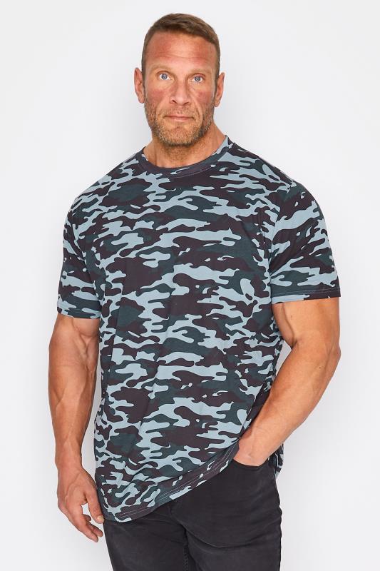 Men's T-Shirts D555 Big & Tall Grey Camouflage T-Shirt