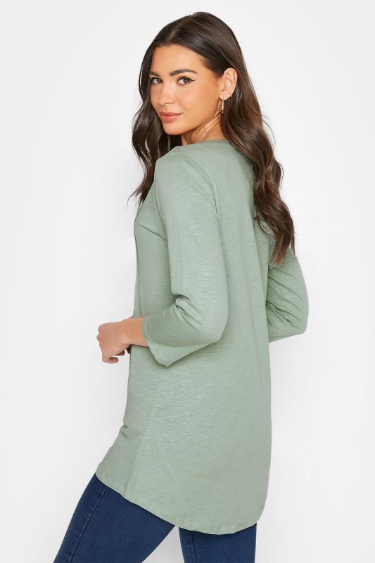 LTS MADE FOR GOOD Tall Sage Green Henley Top 3