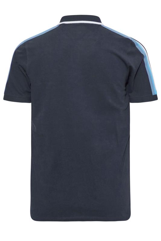 BadRhino Big & Tall Navy Blue Tipped Polo Shirt 3
