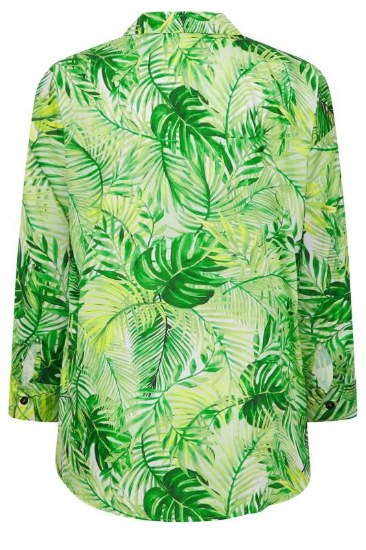 LIMITED COLLECTION Plus Size Green Leaf Print Shirt | Yours Clothing  8