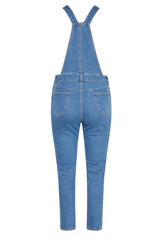 Plus Size Blue Straight Leg Dungarees | Yours Clothing  7