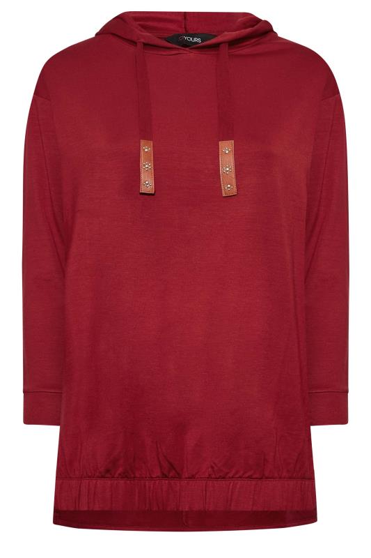Plus Size Red Embellished Tie Hoodie | Yours Clothing 6
