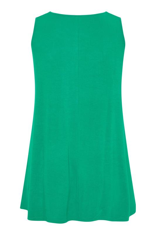 Plus Size Bright Green Cut Out Swing Vest Top | Yours Clothing  7