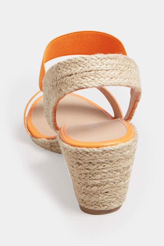 Orange Espadrille Wedges In Wide E Fit & Extra Wide EEE Fit | Yours Clothing 4