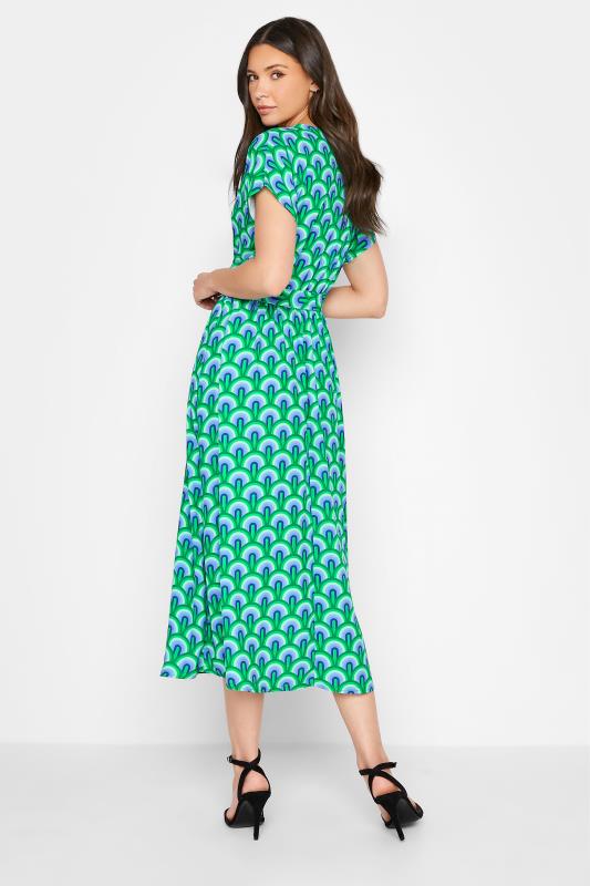 LTS Tall Green Geometric Print Wrap Dress 3