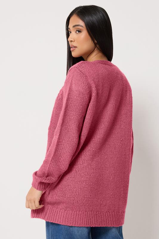 M&Co Petite Pink Flower Embroidered Knitted Cardigan | M&Co 2