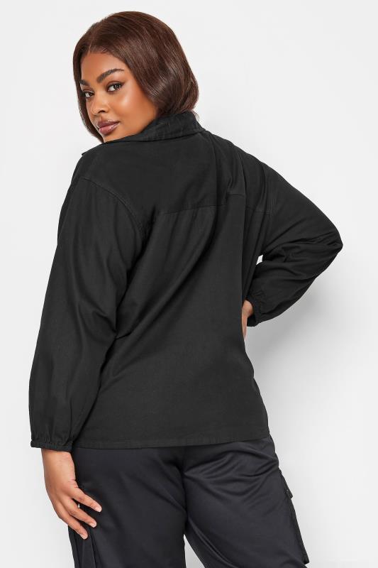 LIMITED COLLECTION Plus Size Black Utility Bomber Jacket | Yours Clothing 4