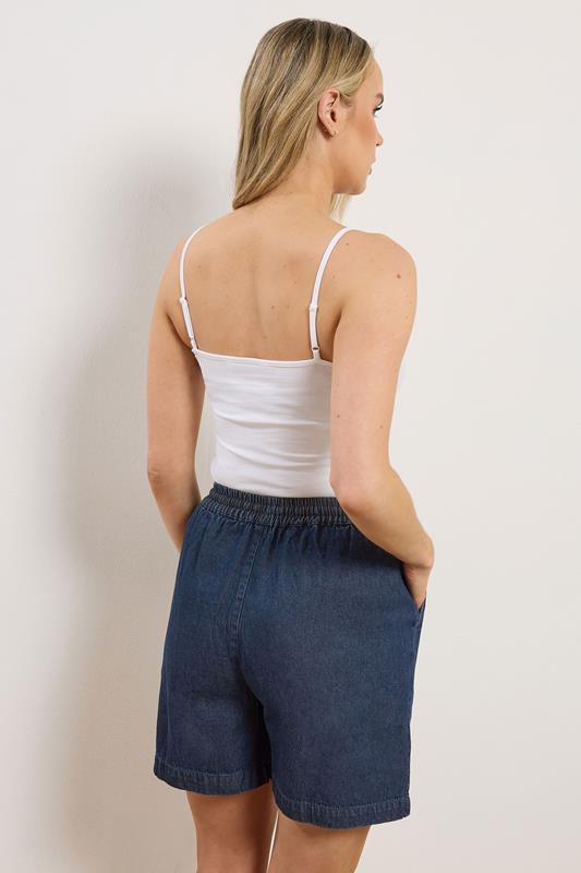 LTS Tall Women's Set Indigo Blue Denim Cotton Shirt & Shorts | Long Tall Sally 4