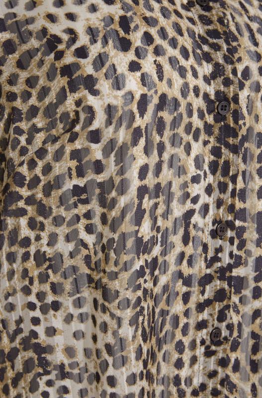 LTS Tall Beige Brown Leopard Print Longline Shirt 5