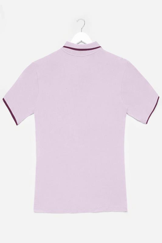 BadRhino Lilac Purple Contrast Tipped Polo Shirt_BK.jpg