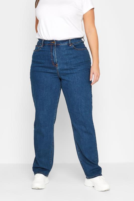  Grande Taille LTS Tall Indigo Blue Washed UNA Stretch Mom Jeans
