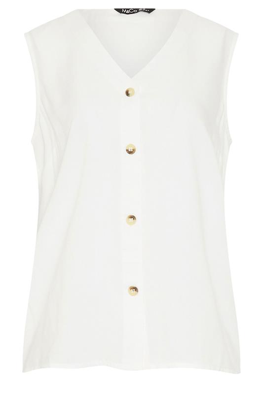 M&Co White Button Front Vest Top | M&Co 5