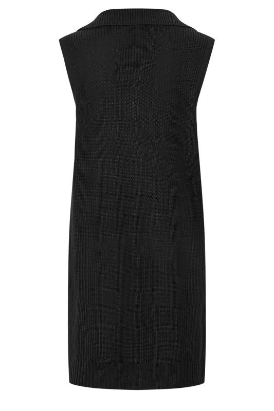 Plus Size Black Zip Neck Longline Vest Top | Yours Clothing 7
