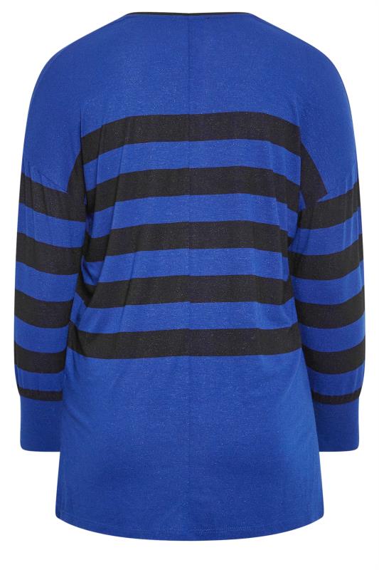 YOURS LUXURY Plus Size Blue Striped Top | Yours Clothing 6