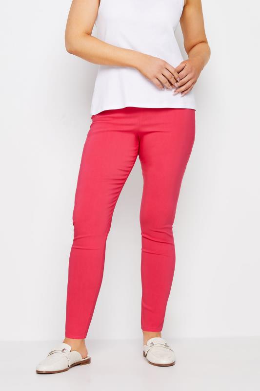 Women's  M&Co Pink Stretch Bengaline Trousers