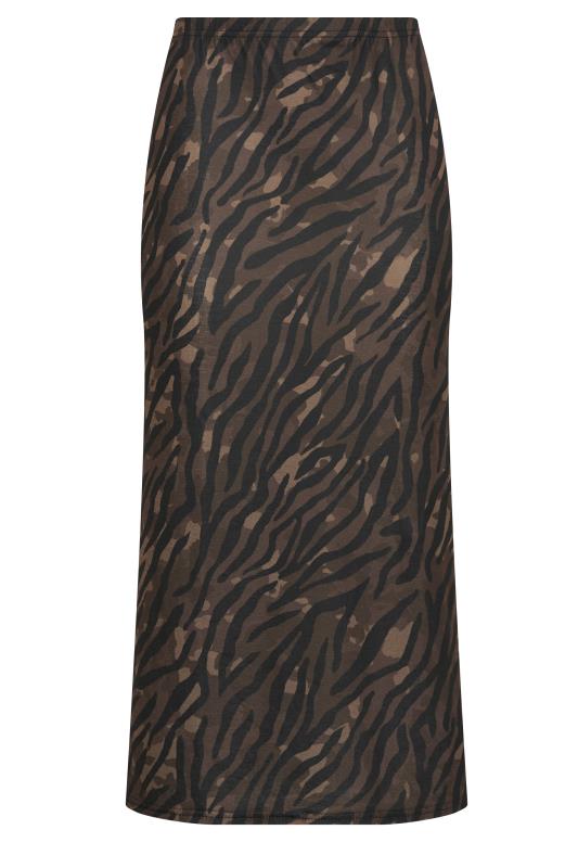 LTS Tall Womens Chocolate Brown Animal Print Midi Skirt | Long Tall Sally 4