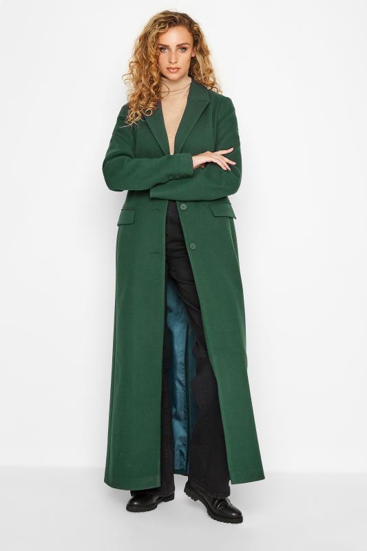 LTS Tall Dark Green Long Formal Coat 2